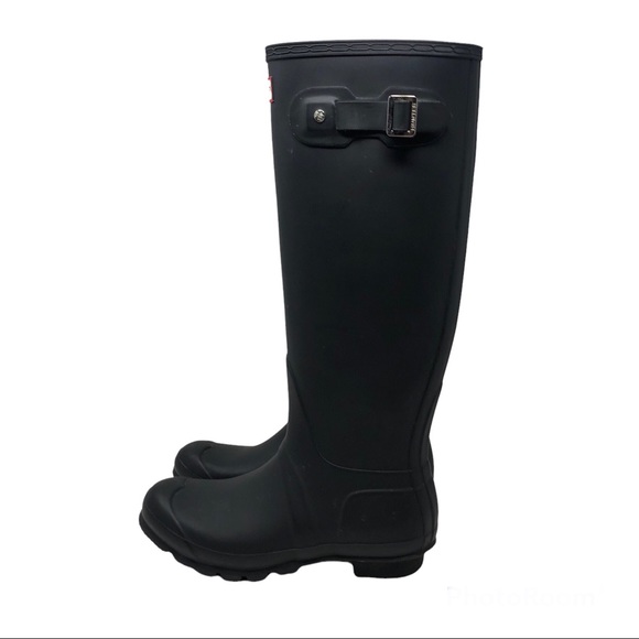 Hunter Women’s Original Tall Rain Black Boots Size 8 - Picture 3 of 13